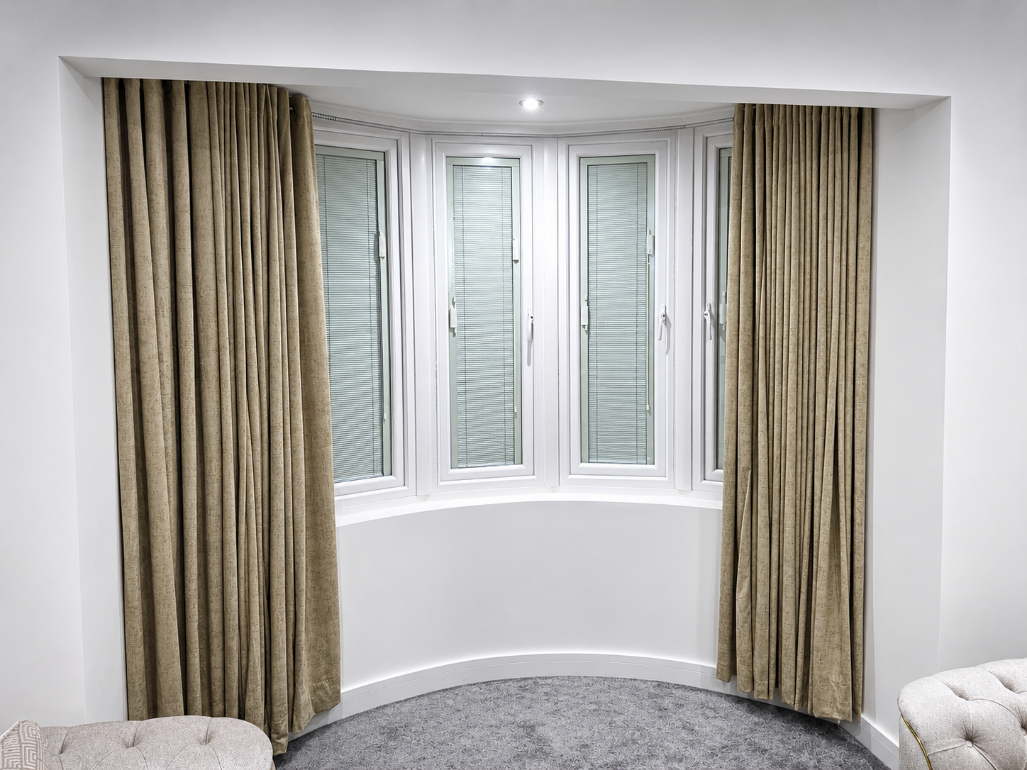 Bay Window Curtains & Venetians — Bow Bay, Surrey